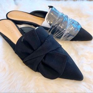 NIB Schutz D’Ana Flat Mule Slide Black Suede 9